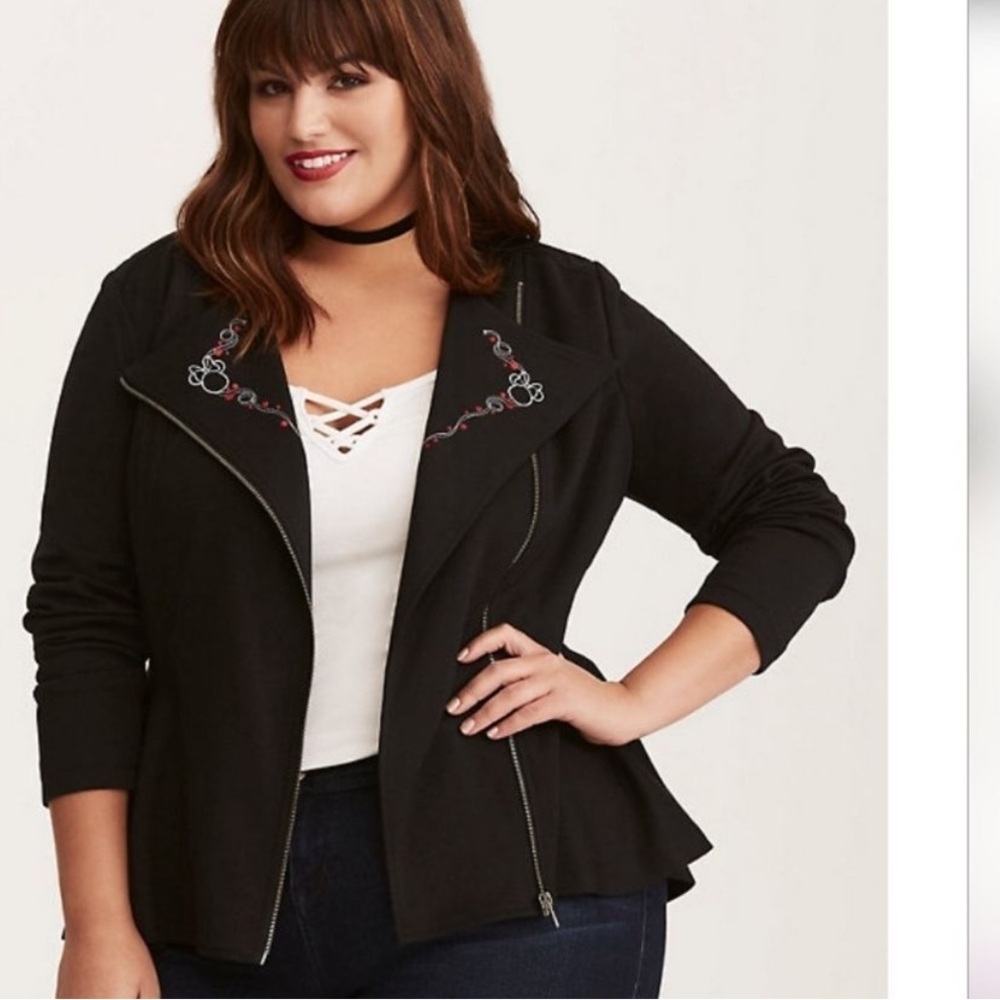 New! Torrid sz 3 Minnie Mouse Peplum Moto Jacket 3X‎